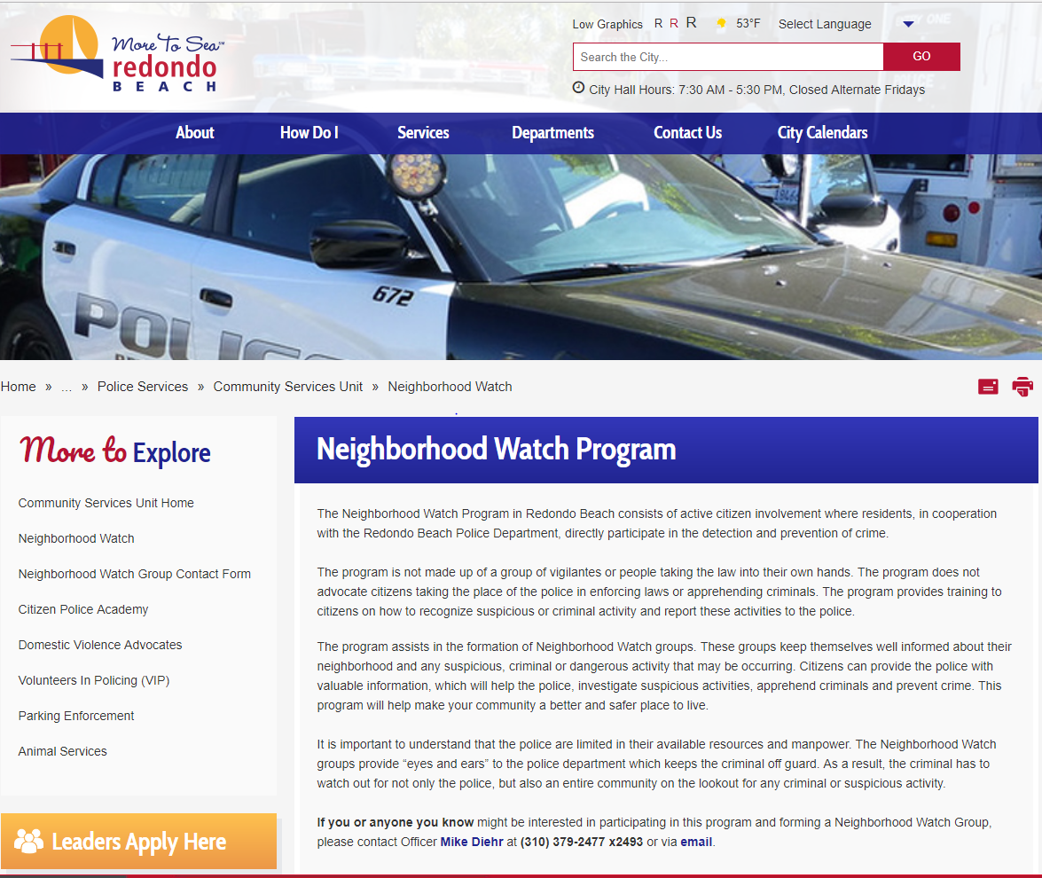 Neighborhood Watch Info