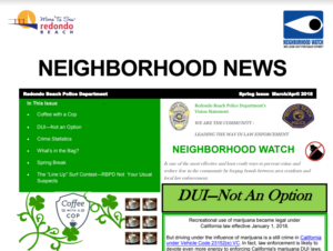 Neighborhood Watch Newsletter - March/April 2018